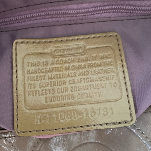 Coach Mia EUC Embossed Leather Shimmer Zip Tote - Picture 7 of 9